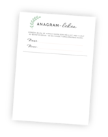 Printable för Anagramleken till Babyshower. Lättsam penna- och papperlek till din babyshower. Alla tävlar om att komma på så många namn som möjligt med bara bokstäver från föräldrarnas namn.