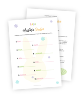 Printable för leken Avsluta orden där deltagarna ska försöka avsluta 10 ord på samma sätt som så många andra som möjligt. Ordet "Vår" kan till exempel bli "Vårkänslor" eller "Vårsol", men vad kommer flest skriva? Printable för leken Avsluta orden där deltagarna ska försöka avsluta 10 ord på samma sätt som så många andra som möjligt. Ordet "Vår" kan till exempel bli "Vårkänslor" eller "Vårsol", men vad kommer flest skriva?