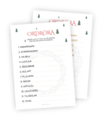 Printable till julleken Finn de rätta orden. Uppgiften åt deltagarna är att klura ut vilka julord som fått sina bokstäver omkastade. Printable till julleken Finn de rätta orden. Uppgiften åt deltagarna är att klura ut vilka julord som fått sina bokstäver omkastade.