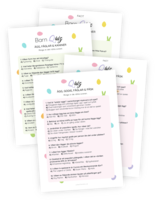 Quiz-printable till påskfirandet för barn och vuxna! Både barn- och vuxen-versionerna har 10 frågor var på påsktema där alla har tre svarsalternativ. Enkel att skriva ut och leka tillsammans med släkt, vänner, barnen och kollegor.
