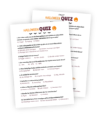 Quiz-printable för vuxna till Halloween-festen! 10 stycken frågor på temat Halloween med tre svarsalternativ var.