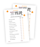Printable till halloween-leken Barn- eller skräckfilm? Bland 13 filmer ska deltagarna lyckas gissa vilka som är skräckfilmer och vilka som är barnfilmer. Detta är förvånansvärt svårt!