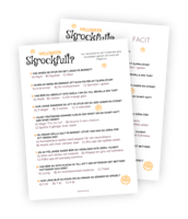 Printable till halloween-leken "Skrockfull?". I denna halloween-quiz gäller det att svara rätt på alla frågor om vidskeplighet och vad som ger otur. Annars kan det gå illa!