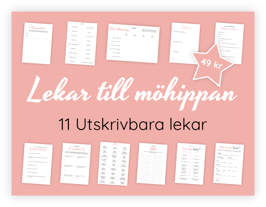 Paket med alla 11 printables för möhippor. Detta är stenciler som kan skrivas ut för att underlätta förberedelserna inför möhippan. I paketet ingår till exempel charader på bröllopsfilmstitlar, antingen-eller-frågor om hur bruden vill ha sitt bröllop och en aktivitet där bruden får visa prov på hur bra hon känner sin partner! När dessa skrivs ut blir det superenkelt att både leka och rätta.
