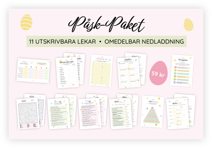 Paket med 11 påsk-printables